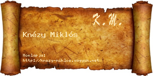 Knézy Miklós névjegykártya