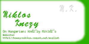 miklos knezy business card